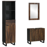 Bathroom Furniture Set 3 pcs Walnut Brown Engineered Wood 3310055