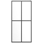 ZNTS Walk-in Shower Wall with Shelf Black 118x190 cm ESG Glass&Aluminium 3185489