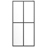 ZNTS Walk-in Shower Wall with Shelf Black 118x190 cm ESG Glass&Aluminium 3185489