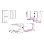 ZNTS TV Cabinets 6 pcs Solid Wood Pine 3100239