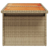 Garden Table Beige 100x55x73 cm Poly Rattan and Acacia Wood 366065