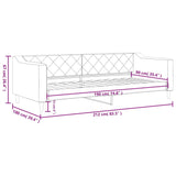 Day Bed without Mattress Light Grey 90x190 cm Single Fabric 354174
