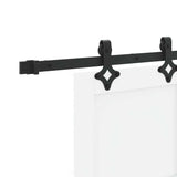 Sliding Door White and Black 86 x 198.5 cm Solid Pine Wood 3333511