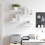 Floating Wall Shelves 4 pcs White 40x23x3.8 cm MDF 323807