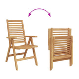 Chair Folding 2 pcs Brown 64.5 x 52 x 108 cm Solid Teak Wood 42006411