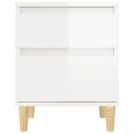 ZNTS Bedside Cabinet High Gloss White 40x35x50 cm 821830