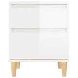 ZNTS Bedside Cabinet High Gloss White 40x35x50 cm 821830