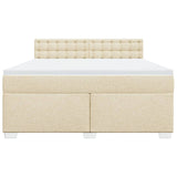 Box Spring Bed with Mattress Cream 180x200 cm Fabric 3285986