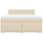 Box Spring Bed with Mattress Cream 180x200 cm Fabric 3285986