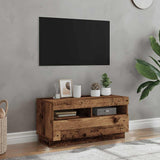 TV Cabinet with LED Lights Old Wood 80x35x40 cm Engineered Wood 856357