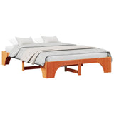Bed Frame Wax Brown 150 x 200 cm Solid Pine Wood 872943