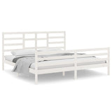 Bed Frame without Mattress White Solid Wood 200x200 cm 3105881