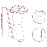 Coffee Table Legs X-Shaped 2 pcs Anthracite 40x cm Steel 4012934