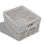 ZNTS Wooden Cabinet 3 Left Weaving Baskets White 240794
