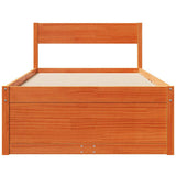 Bed Frame without Mattress Wax Brown 90x190 cm Single Solid Wood Pine 846806