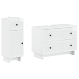 2 Piece Bathroom Cabinet Set EDE High Gloss White 3417661