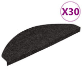 Stair Mats Self-adhesive 30 pcs Black 56x17x3 cm 3365905