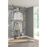 ZNTS Telescopic Wardrobe System with Rods and Shelf Aluminium 321114