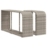 Storage Shelves 2 pcs Light Grey Poly Rattan 366188