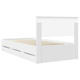 Bed Frame with Drawer White 100 x 200 cm Engineer Wood 3410735