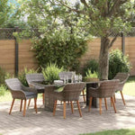 Garden Dining Set with Cushion 7 pcs Grey Poly Rattan 3261625