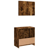 2 Piece Bathroom Furniture Set Smoked Oak Engineered Wood 835697