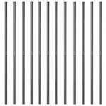 Fence Posts 12 pcs Grey 210 cm Powder-coated steel 42012772