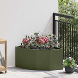 Corner Planter Olive green 60 x 60 x 35 cm Steel 883643