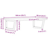 Basin Shelf Wall Mounted Steel and Solid Wood Oak 3302467