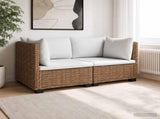 2 pcs Rattan Lounge Set with Cushions GENDT Natural Rattan 3429856