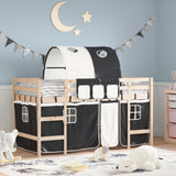 Kids' Loft Bed with Tunnel without Mattress White&Black 90x190cm 3207000