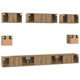 TV Cabinet Set Wall-mounted 8 pcs Artisan Oak Engineered Wood 3393296