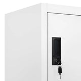 Locker Cabinet White 90x40x180 cm Steel 339820