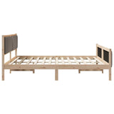 Bed frame Brown and taupe 180 x 200 cm Solid pine wood 3394306