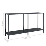 Console Table Black Tempered Glass, Powder-Coated Steel Standard 331695