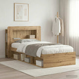 Bed Frame with Storage Artisan Oak 90 x 200 cm Engineered Wood 3433454
