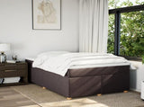 Box Spring Bed with Mattress Dark Brown 120x200 cm Fabric 3285369