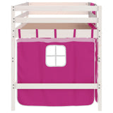 Kids' Loft Bed with Curtains without Mattress Pink 90x190cm 3206978