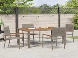 Garden Dining Set 5 pcs Grey Poly Rattan 3365407