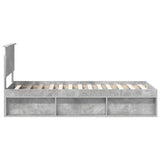 Bed Frame Concerte Grey 75 x 190 cm Solid Pine Wood 3410666