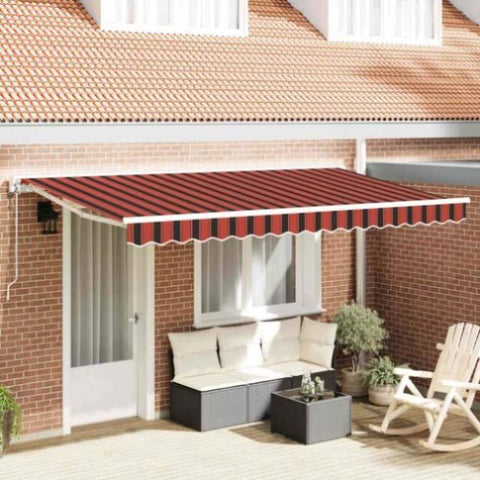 Retractable Awning Manual Multicolour Stripe 400x200 cm Fabric 3329806