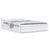 Bed Frame without Mattress with Drawers White 120x200 cm 3103555