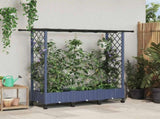 Raised Bed with Trellis and Roof Grey 164 x 40 x 127 cm PP 3423114
