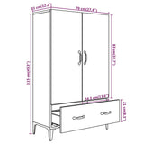 Highboard Grey Sonoma 70x31x115 cm Engineered Wood 817475