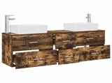 Bathroom Cabinet Set 3 pcs Smoked Oak 53 x 34.5 x 63 cm 3405863