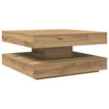 Coffee Table 360-Degree Rotatable Artisan Oak 70x70x34.5 cm 858487