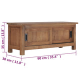 TV Cabinet 90x30x35 cm Solid Teak Wood 286275