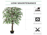 160cm/5.2FT Artificial Ficus Silk Tree with Nursery Pot, Decorative Fake Plant, for Indoor Outdoor T3398P342373