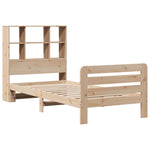 ZNTS Bed Frame without Mattress 100x200 cm Solid Wood Pine 3309917