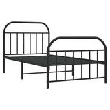 Bed Frame Black Steel Single Bed Frame Rectangular 353648